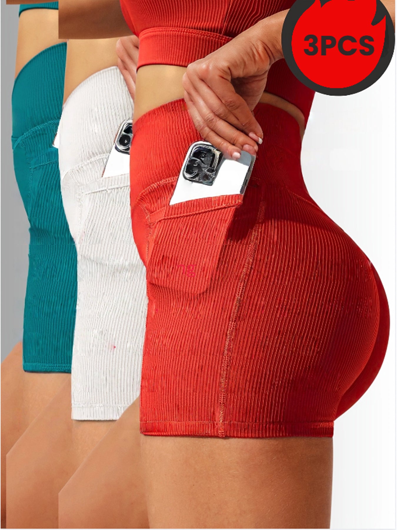 3 Pack Seamless Yoga Shorts - High Waisted Tummy Control, Quick Dry For Gym & Running